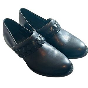Born Black Leather Braided Detail Mule Clogs Mules Shoes Women Size 8.5